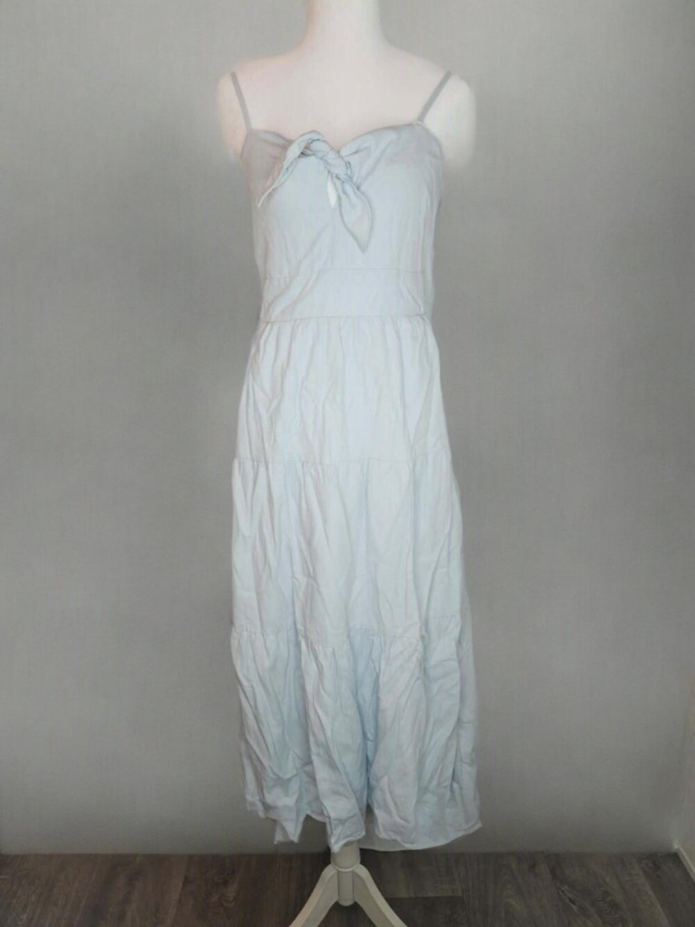 Baby blue front tie dress